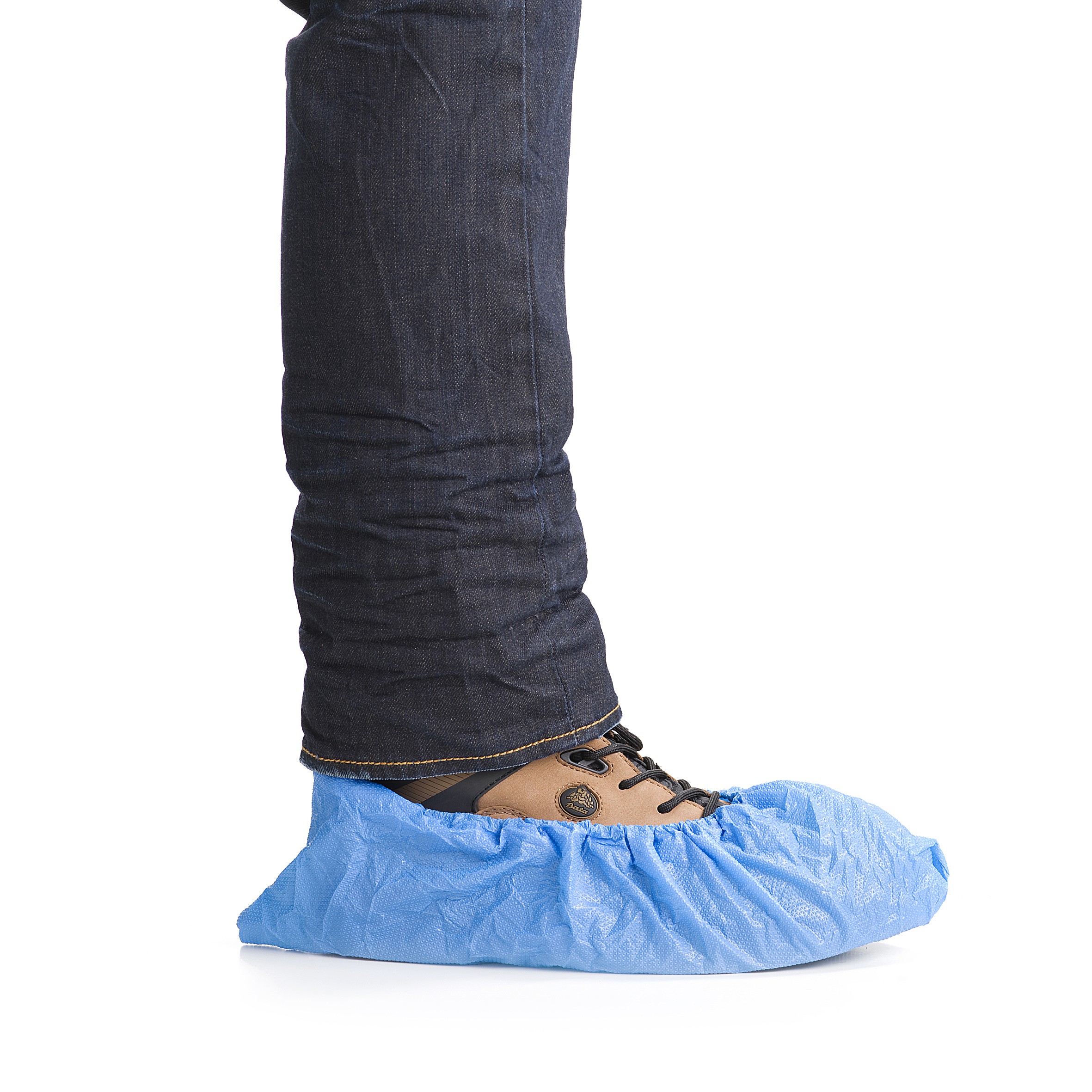 Schoenovertrek CPE blauw, one size, shoecover blue, 55 mu, doos 20 x 100 stuks