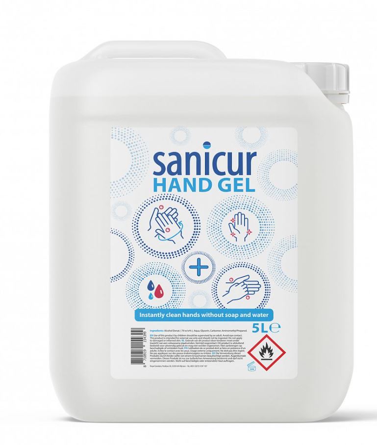Handgel antibacterial desinfect, sanicur, 5 liter, can