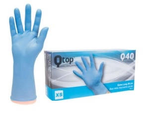 Handschoen disposable all round nitril q-top blauw