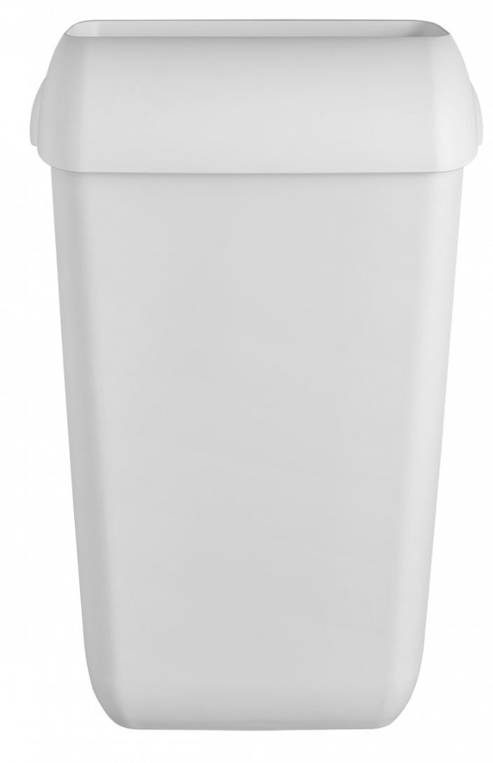 Afvalbak 43 liter Quartz wit met open inworpklep en muurbevestiging