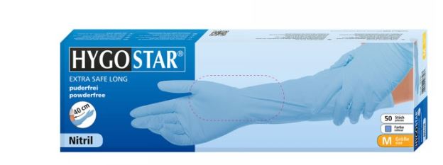 Handschoen disposable nitrile 50 cm lang, extra lange handschoen