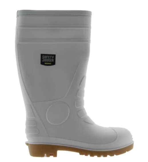 Werklaars wit pvc met stalen neus maat 44