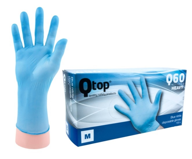 Q-TOP® Q60 nitril handschoenen blauw – extra dik 6 gram, latexvrij, 10 x 100 stuks