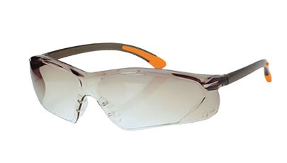 Veiligheidsbril smoke glas, zwart/oranje