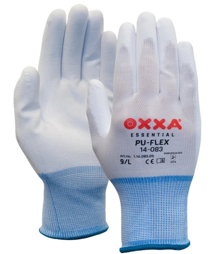 Handschoen algemeen gebruik oxxa pu flex wit maat 10