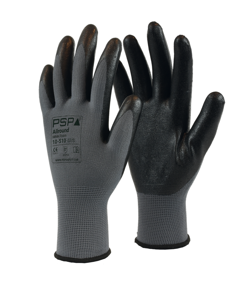 Handschoen allround Nitrile foam standaard black maat 9