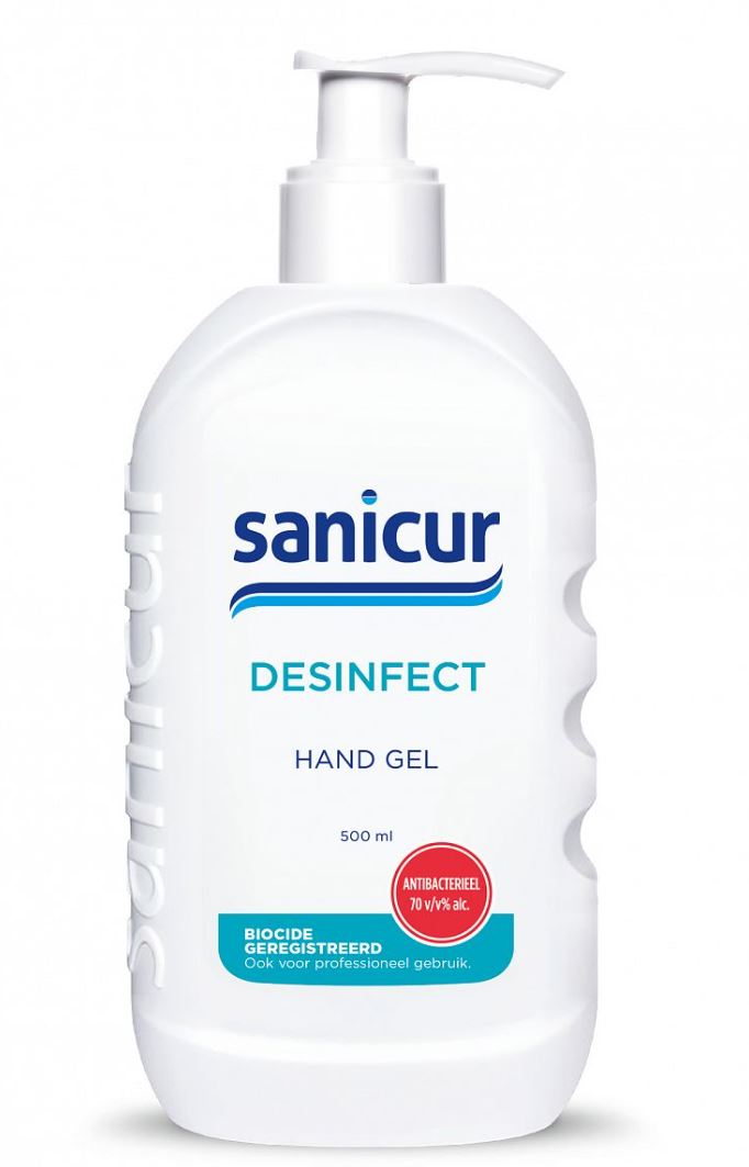 Handgel antibacterial desinfect, sanicur,  pompfles
