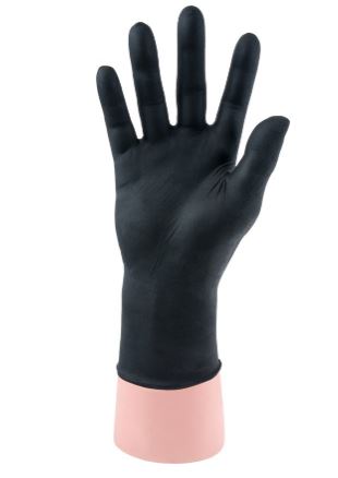 Handschoen disposable hycare nitril ongepoederd zwart, maat XS, 10 x 100 stuks