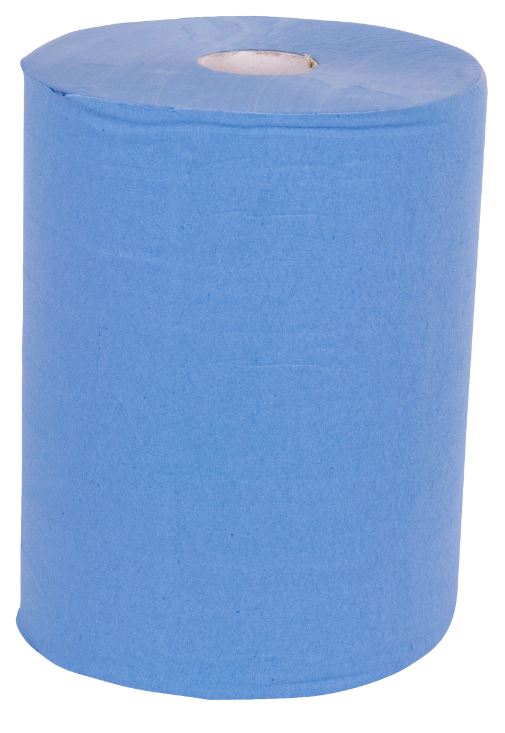 Poetsrol maxirol, basic 2 laags, recycled, bright blue, 36 cm x 350 mtr, Pak = 2 rol