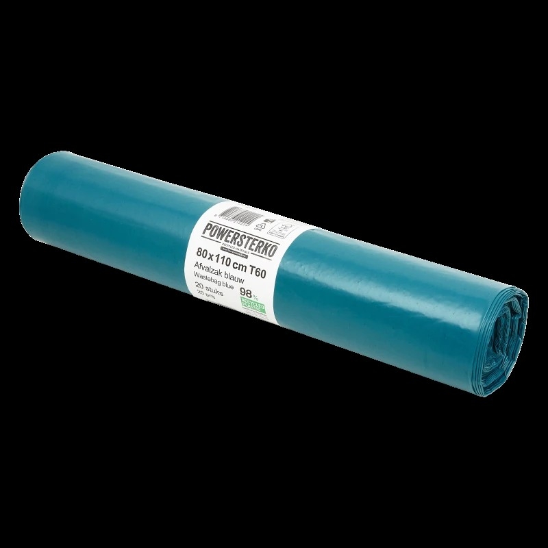 Afvalzak 140L 80x110 cm T60 LDPE Blauw – Sterke vuilniszak