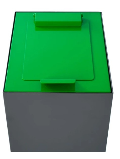 Top met klepdeksel voor modulaire afvalscheidingsunit 60 liter, V-Part - groen