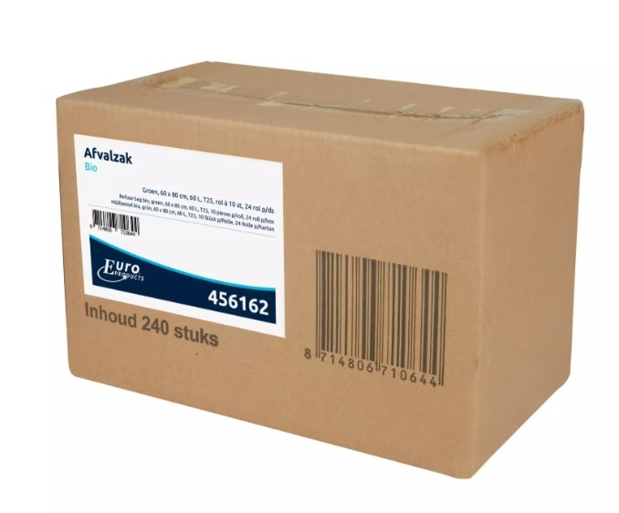 Bio Afvalzak Groen 60 Liter – 60 x 80 cm – T25 – 240 stuks