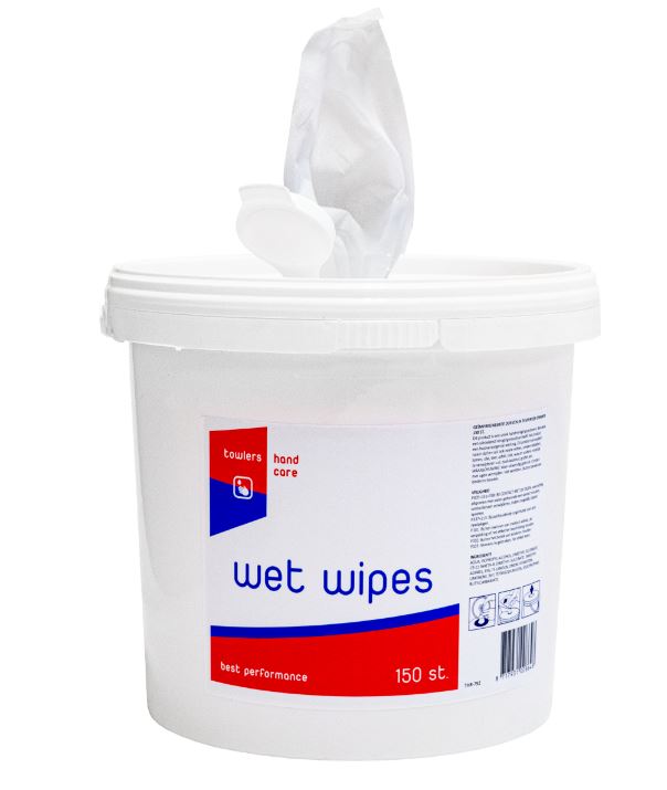 Wet wipes reinigingsdoekjes, emmer, 150 stuks