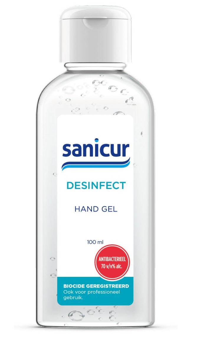Handgel antibacterial desinfect, sanicur, knijpflesje